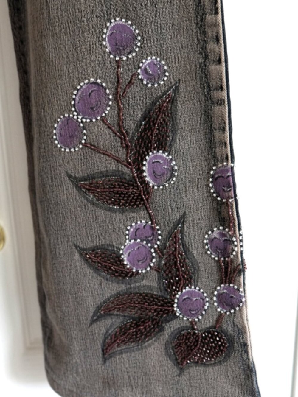 Vintage Michael R Dan (MCRD 1962) purple-wash embellished jeans - Picture 3 of 11